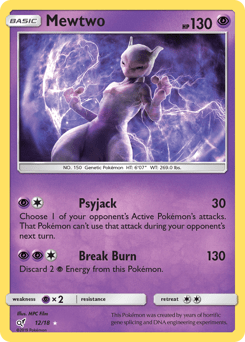 Mewtwo det1-12 Rare Ultra from Detective Pikachu Set