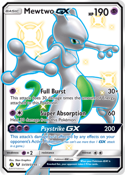 Mewtwo-GX sma-SV59 Rare Shiny GX from Hidden Fates Shiny Vault Set