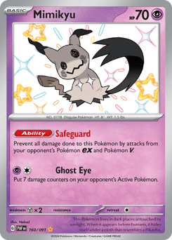 Mimikyu sv4pt5-160 Shiny Rare from Paldean Fates Set