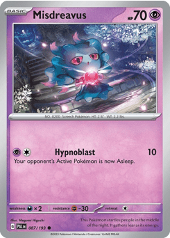 Misdreavus sv2-87 Common from Paldea Evolved Set