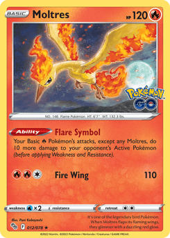 Moltres pgo-12 Rare Holo from Pokémon GO Set