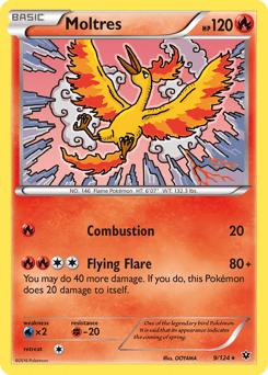 Moltres xy10-9 Rare from Fates Collide Set