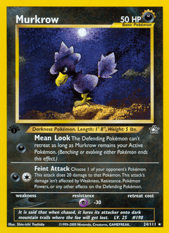 Murkrow neo1-24 Rare from Neo Genesis Set