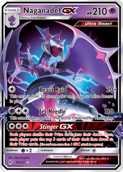 Naganadel-GX sm6-56 Rare Holo GX from Forbidden Light Set