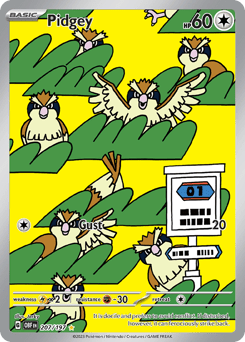 Pidgey sv3-207 Illustration Rare from Obsidian Flames Set