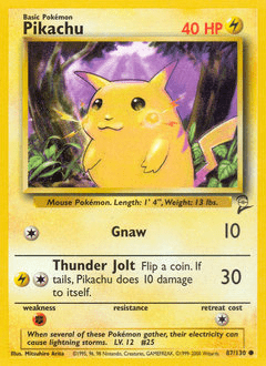 Pikachu base4-87 Common from Base Set 2 Set