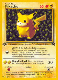 Pikachu basep-1 Promo from Wizards Black Star Promos Set