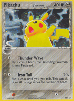 Pikachu δ np-35 Promo from Nintendo Black Star Promos Set