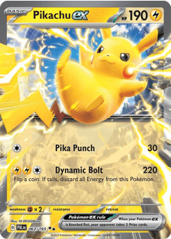 Pikachu ex sv2-63 Double Rare from Paldea Evolved Set