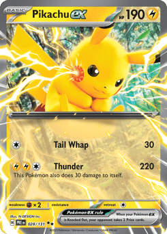 Pikachu ex sv8pt5-28 Double Rare from Prismatic Evolutions Set
