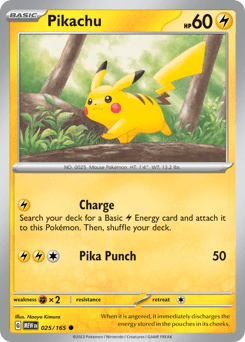 Pikachu sv3pt5-25 Common from 151 Set