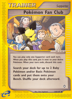 Pokémon Fan Club ecard2-130 Uncommon from Aquapolis Set