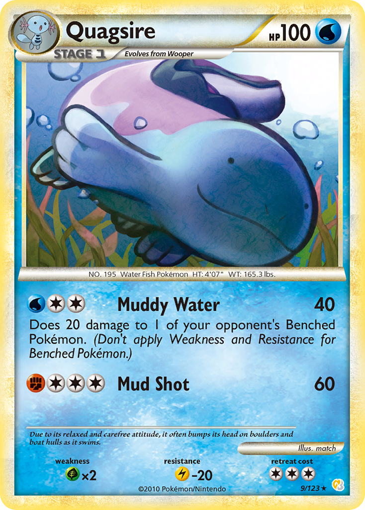 Quagsire hgss1-9 Rare Holo from HeartGold & SoulSilver Set