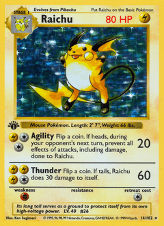 Raichu base1-14 Rare Holo from Base Set