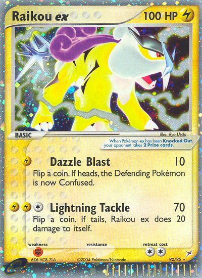 Raikou ex ex4-92 Rare Holo EX from Team Magma vs Team Aqua Set