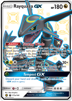 Rayquaza-GX sm7-177a Rare Ultra from Celestial Storm Set
