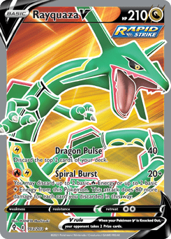 Rayquaza V swsh7-193 Rare Ultra from Evolving Skies Set