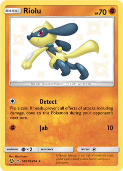Riolu sma-SV21 Rare Shiny from Hidden Fates Shiny Vault Set
