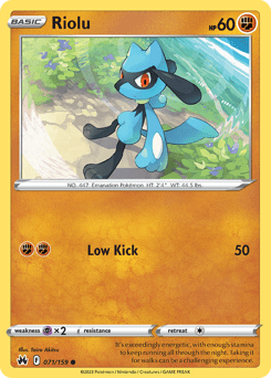 Riolu swsh12pt5-71 Common from Crown Zenith Set