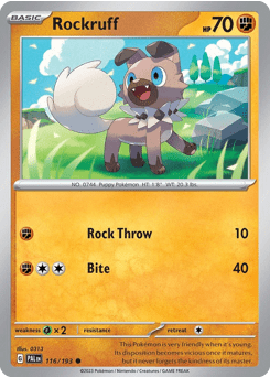 Rockruff sv2-116 Common from Paldea Evolved Set