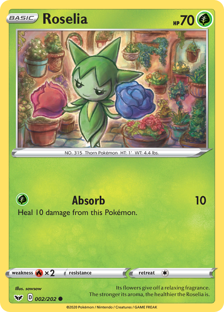 Roselia swsh1-2 Common from Sword & Shield Set