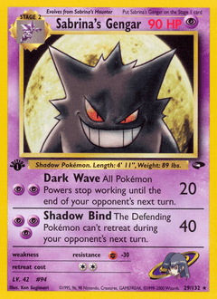 Sabrina’s Gengar gym2-29 Rare from Gym Challenge Set