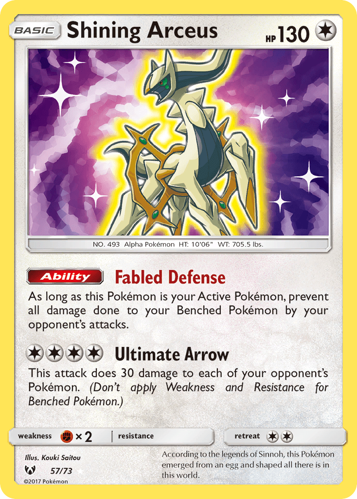 Shining Arceus sm35-57 Rare Shining from Shining Legends Set