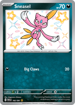 Sneasel sv4pt5-182 Shiny Rare from Paldean Fates Set