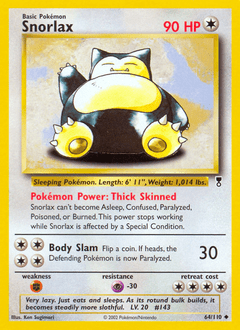 Snorlax base6-64 Uncommon from Legendary Collection Set