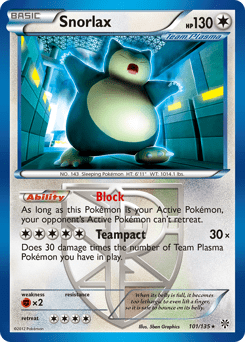 Snorlax bw8-101 Rare from Plasma Storm Set