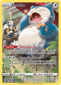 Snorlax swsh11tg-TG10 Trainer Gallery Rare Holo from Lost Origin Trainer Gallery Set