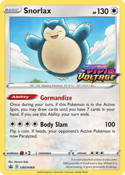 Snorlax swshp-SWSH068 Promo from SWSH Black Star Promos Set
