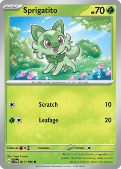 Sprigatito sv1-13 Common from Scarlet & Violet Set