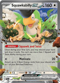Squawkabilly ex sv2-169 Double Rare from Paldea Evolved Set