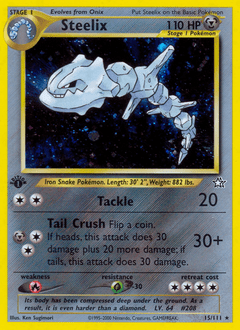 Steelix neo1-15 Rare Holo from Neo Genesis Set