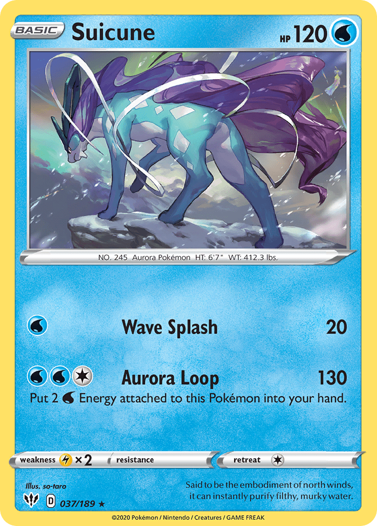 Suicune swsh3-37 Rare Holo from Darkness Ablaze Set