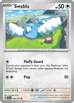 Swablu sv3-169 Common from Obsidian Flames Set