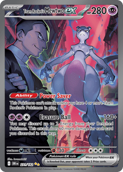 Team Rocket’s Mewtwo ex sv10-231 Special Illustration Rare from Destined Rivals Set