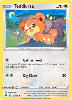 Teddiursa swsh10-122 Common from Astral Radiance Set