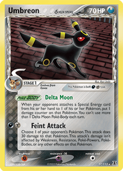 Umbreon δ ex11-17 Rare Holo from Delta Species Set