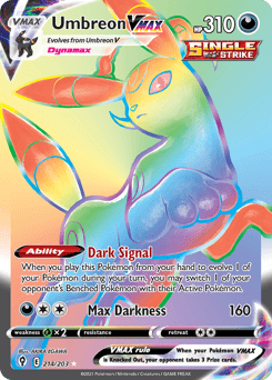 Umbreon VMAX swsh7-214 Rare Rainbow from Evolving Skies Set