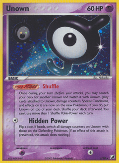 Unown ex10-J Rare from Unseen Forces Set