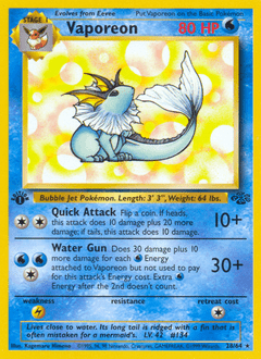 Vaporeon base2-28 Rare from Jungle Set