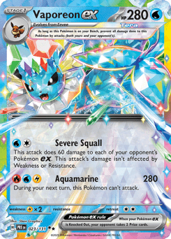 Vaporeon ex sv8pt5-23 Double Rare from Prismatic Evolutions Set