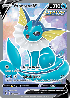 Vaporeon V swsh7-172 Rare Ultra from Evolving Skies Set