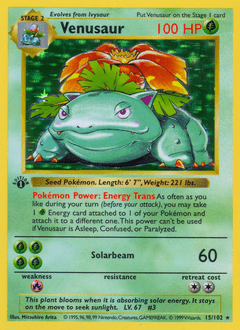 Venusaur base1-15 Rare Holo from Base Set