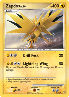 Zapdos pl3-48 Rare from Supreme Victors Set