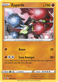 Zygarde swsh4-93 Rare Holo from Vivid Voltage Set